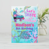 Invitation Mermaid Roller Sking fête d'anniversaire (Debout devant)