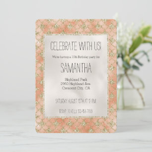 Invitation Mermaid Rose de la Parties scintillant d'or