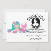 Invitation Mermaid rose violet Merci de fête d'anniversaire (Devant)