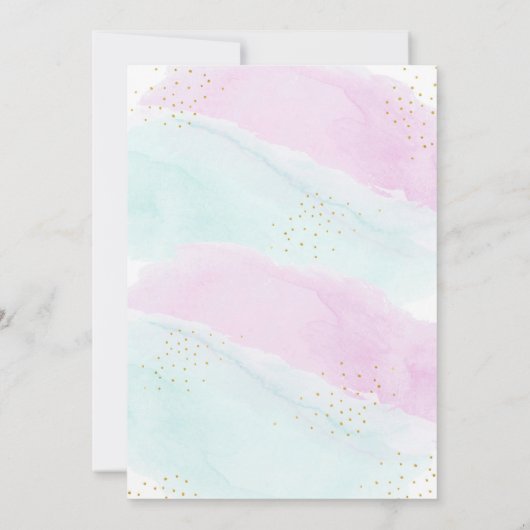 Invitation Mermaid rose violet or Aquarelle Anniversaire (Dos)