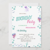 Invitation Mermaid Scales Queue Mer Eté Anniversaire (Devant)