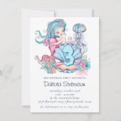 Invitation Mermaid Sea Life | Fête d'anniversaire avec âge pe (Devant)