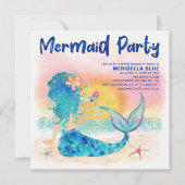 Invitation Mermaid Sea | Tropical Beach Enterrement de mariag (Devant)
