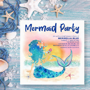 Invitation Mermaid Sea   Tropical Beach Enterrement de mariag