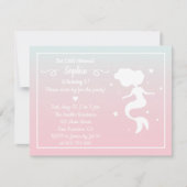 Invitation Mermaid Silhouette rose bleu Ombre fête d'annivers (Devant)