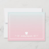 Invitation Mermaid Silhouette rose bleu Ombre fête d'annivers (Dos)