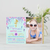 Invitation Mermaid sous la mer Anniversaire (Debout devant)