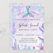 Invitation Mermaid Splash 2nd Birthday  (Devant / Derrière)