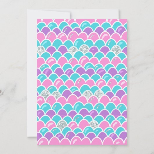 Invitation Mermaid Splish Pool Party Fille Anniversaire (Dos)