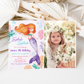 Invitation Mermaid Splish Splash 4th Birday Party Photo