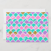 Invitation Mermaid Splish Splash Anniversaire Bash Girl Gold (Dos)