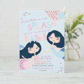 Invitation Mermaid Splish Splash Bash Anniversaire (Debout devant)