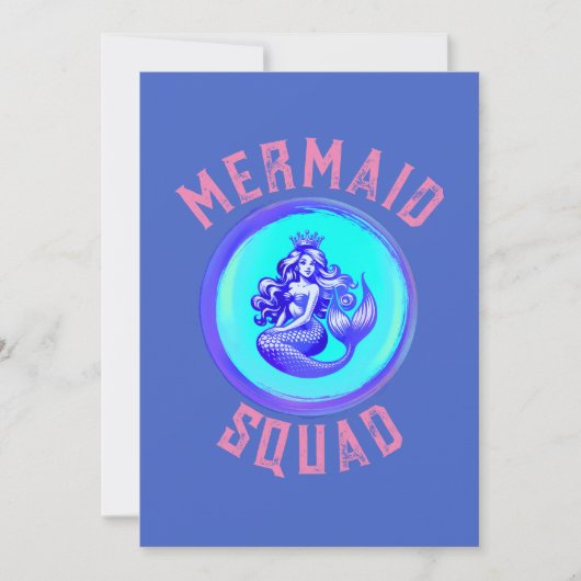 Invitation Mermaid Squad Mermaid Anniversaire (Devant)