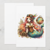 Invitation mermaid steampunk (Devant / Derrière)