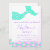 Invitation Mermaid Tail 2e anniversaire (Devant / Derrière)