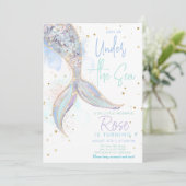 Invitation Mermaid Tail Anniversaire (Debout devant)