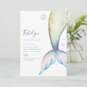 Invitation Mermaid Tail Anniversaire (Debout devant)