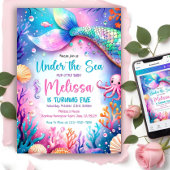 Invitation Mermaid Tail Anniversaire Invitation, Mermaid Invi