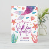 Invitation Mermaid Tail fête d'anniversaire (Debout devant)