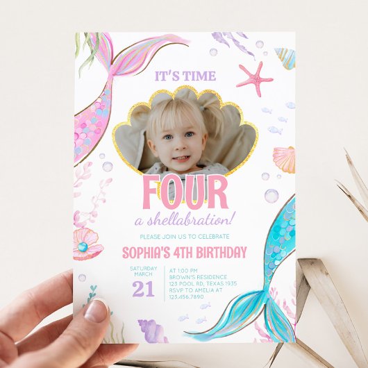 Invitation Mermaid Tail fête d'anniversaire