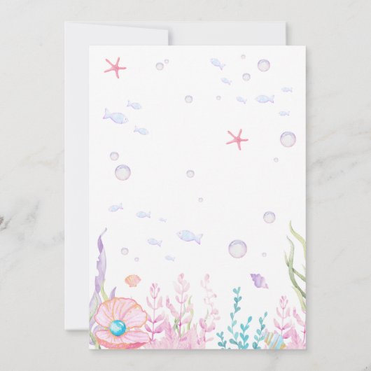 Invitation Mermaid Tail fête d'anniversaire (Dos)