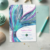 Invitation Mermaid Tail Iridescente Parties scintillant Mer 1