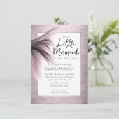 Invitation Mermaid Tail Mauve | Dusty Rose rose Faux Shimmer (Debout devant)