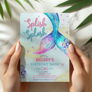 Invitation Mermaid Tail Parties scintillant Splish Splash ann
