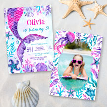 Mermaid Tail Pool Party Photo Anniversaire