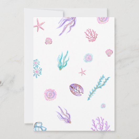 Invitation Mermaid Tail Quatrième fête d'anniversaire (Dos)