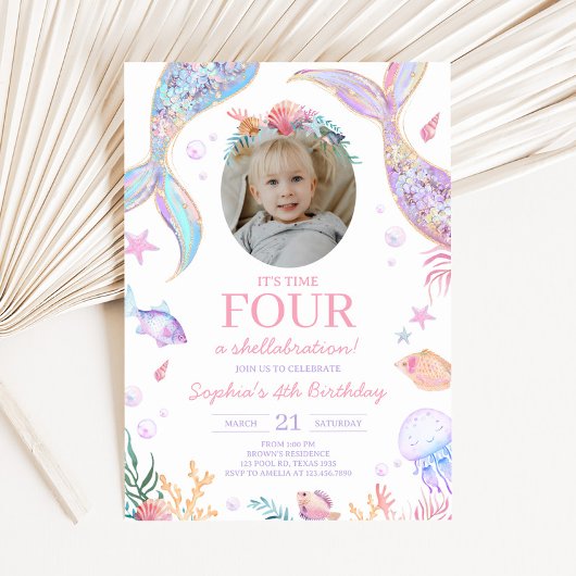 Invitation Mermaid Tail Sea Birmingham Party