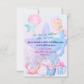 Invitation Mermaid Thème Anniversaire Bash (Devant)