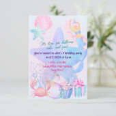 Invitation Mermaid Thème Anniversaire Bash (Debout devant)