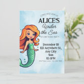 Invitation Mermaid Thème Anniversaire de enfant Party Invitat (Debout devant)