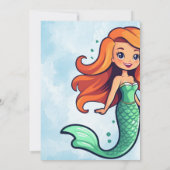Invitation Mermaid Thème Anniversaire de enfant Party Invitat (Dos)