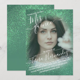 Invitation Mermaid Turquoise Sparkly Parties scintillant Phot