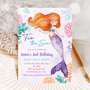 Invitation Mermaid Two The Sea 2e fête d'anniversaire