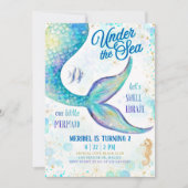 Invitation Mermaid Under the Sea Birthday  (Devant)