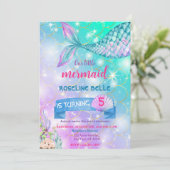 Invitation Mermaid Under The Sea Birthday (Debout devant)