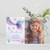 Invitation Mermaid Under the sea fête d'anniversaire merci (Debout devant)