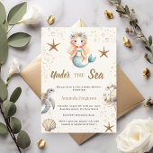 Invitation Mermaid Under the sea ocean animals Baby Shower