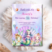 Invitation Mermaid Under the Sea Shell Ouais Anniversaire