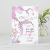 Invitation Mermaid Under the Sea Splish Splash Baby Shower (Debout devant)