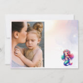 Invitation Mermaid vert magique 2e fête d'anniversaire fille (Dos)