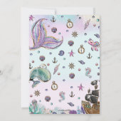 Invitation Mermaids et Pirates Jumeaux Anniversaire sous la m (Dos)