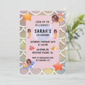 INVITATION MERMAIDS, MERMAID ARRIÈRE - PLAN ANNIVERSAIRE (Debout devant)