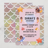 INVITATION MERMAIDS, MERMAID ARRIÈRE - PLAN ANNIVERSAIRE (Devant / Derrière)