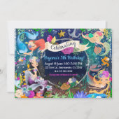 Invitation Mermaids sous la mer Mermaid Bash (Dos)