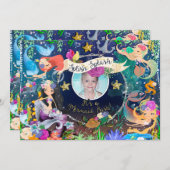 Invitation Mermaids sous la mer Mermaid Bash (Devant / Derrière)