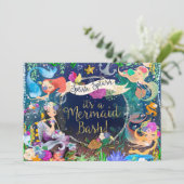 Invitation Mermaids sous la mer Mermaid Bash fête d'anniversa (Debout devant)